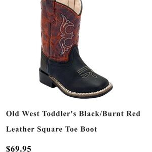 Old West Kids Boots in Black and Red